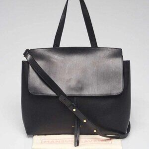 Mansur Gavriel Black/Dolly Vegetable Tanned Leather Lady Bag